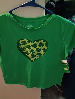 Green Kids' Heart Shamrock T-Shirt